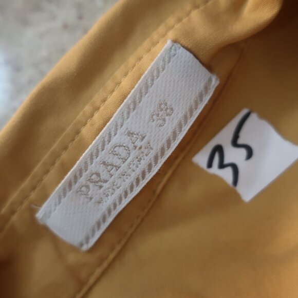 Womens Prada Mustard Sleeveless Button-Up Designer Shirt Top 38 US/2 - Picture 9 of 10